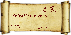 Lénárt Blanka névjegykártya