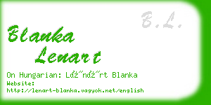 blanka lenart business card